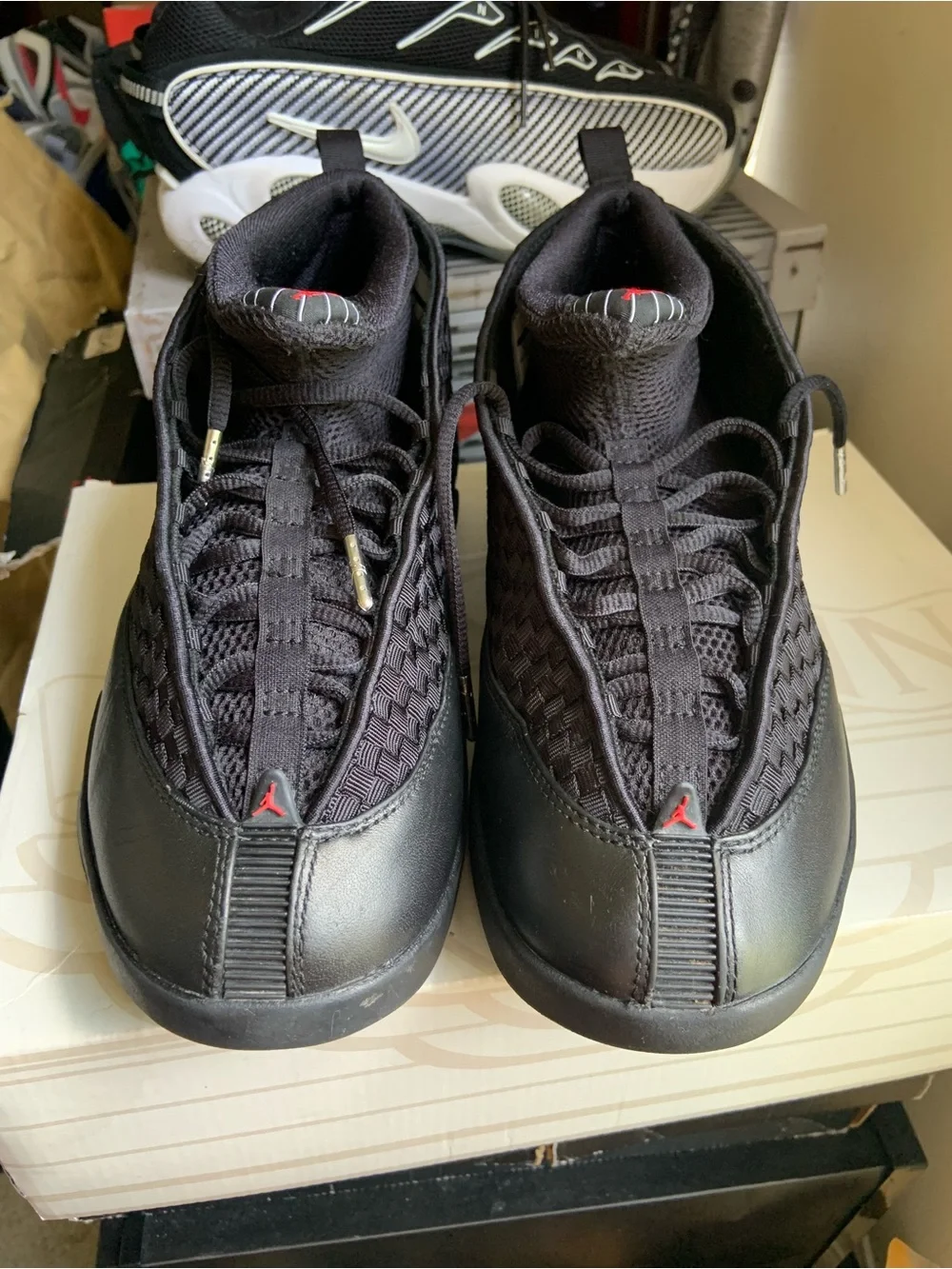 2017 Air Jordan 15 Stealth Men's Black and Silver Low-Top Sneakers